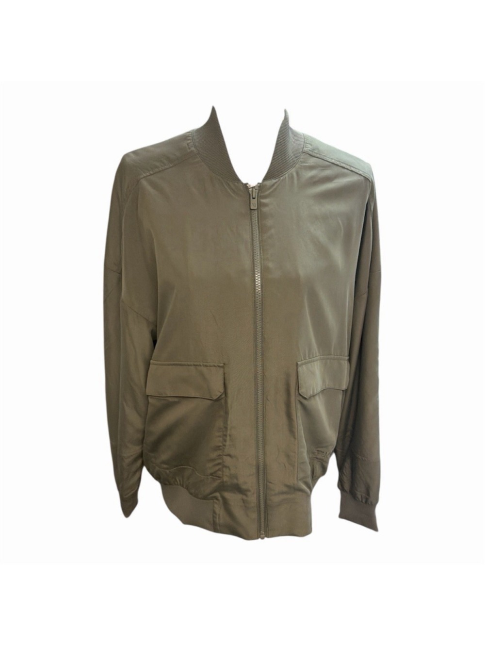Vuori Bomber Jacket Womens Size M Green Full Zip Lightweight Utility